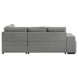 Roanne Grey Fabric Upholstered Sleeper Sectional Sofa - Ornate Home