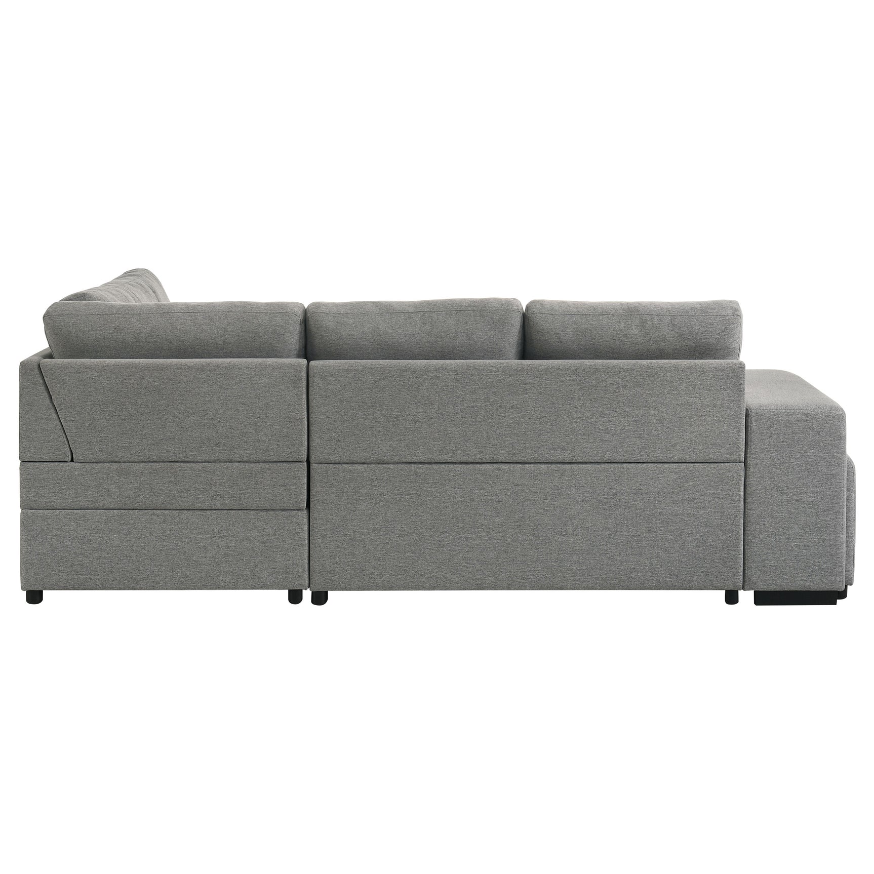 Roanne Grey Fabric Upholstered Sleeper Sectional Sofa - Ornate Home