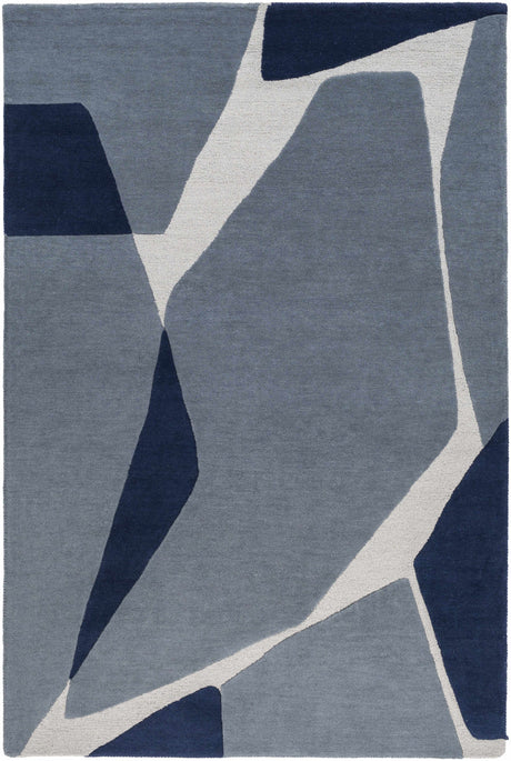 Robbins Modern Blue Wool Rug - Ornate Home