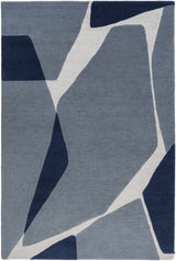 Robbins Modern Blue Wool Rug - Ornate Home