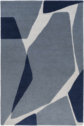 Robbins Modern Blue Wool Rug - Ornate Home