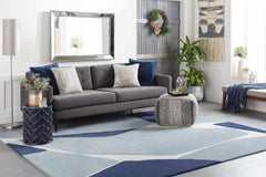 Robbins Modern Blue Wool Rug - Ornate Home