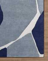 Robbins Modern Blue Wool Rug - Ornate Home