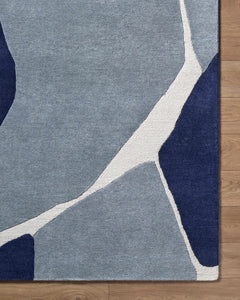 Robbins Modern Blue Wool Rug - Ornate Home