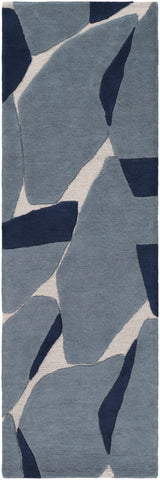 Robbins Modern Blue Wool Rug - Ornate Home