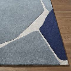 Robbins Modern Blue Wool Rug - Ornate Home