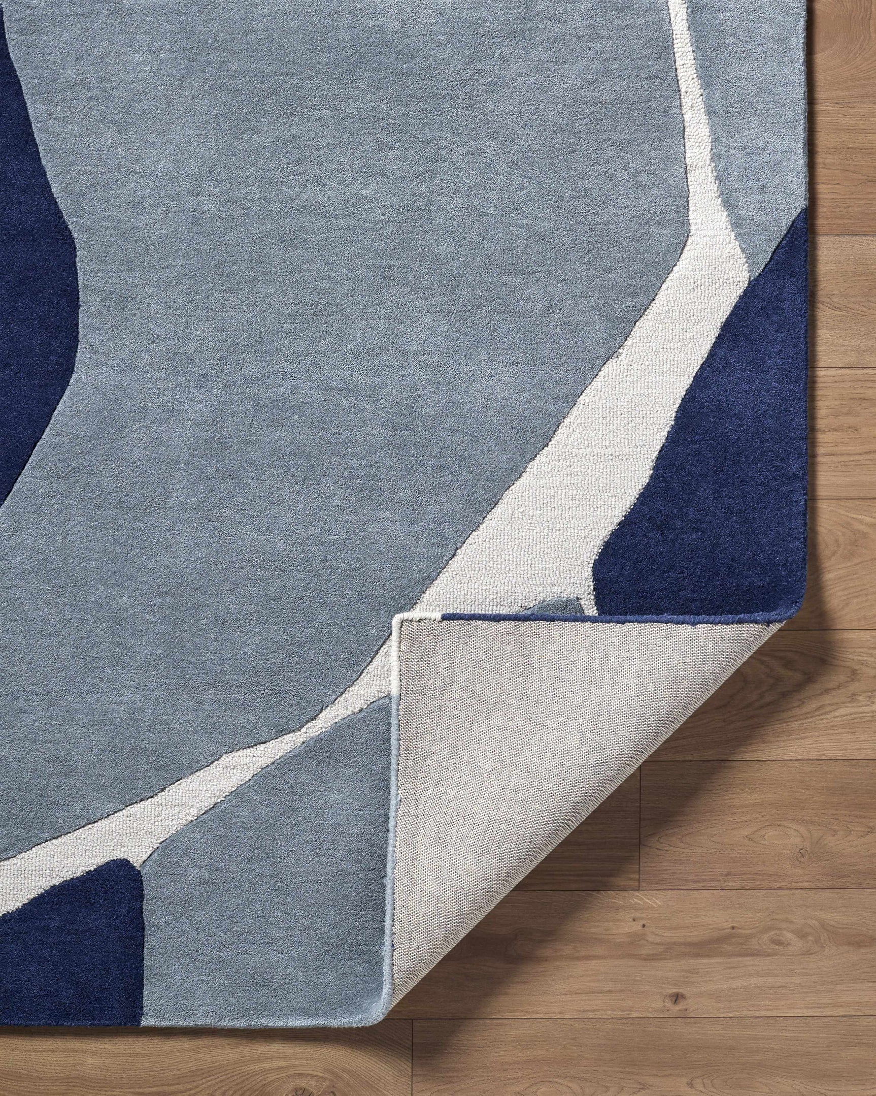 Robbins Modern Blue Wool Rug - Ornate Home
