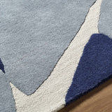 Robbins Modern Blue Wool Rug - Ornate Home
