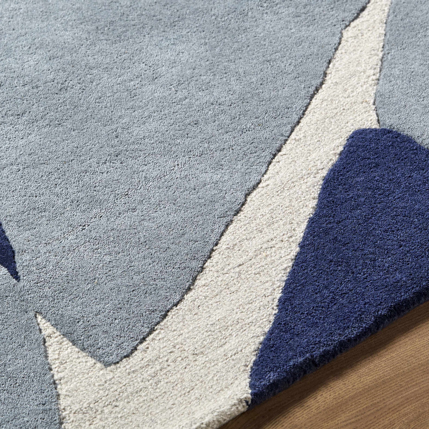 Robbins Modern Blue Wool Rug - Ornate Home
