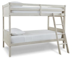 Robbinsdale Antique White Bunk Bedroom Set with Mattresses - Ornate Home