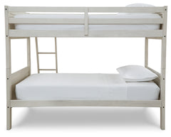 Robbinsdale Antique White Bunk Bedroom Set with Mattresses - Ornate Home