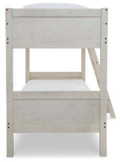 Robbinsdale Antique White Bunk Bedroom Set with Mattresses - Ornate Home