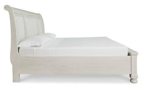 Robbinsdale Antique White Cal. King Sleigh Storage Bed - Ornate Home