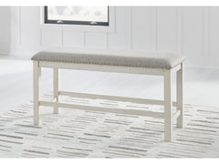 Robbinsdale Antique White Counter Height Dining Table and 4 Barstools and Bench - Ornate Home