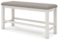 Robbinsdale Antique White Counter Height 49" Dining Bench - Ornate Home