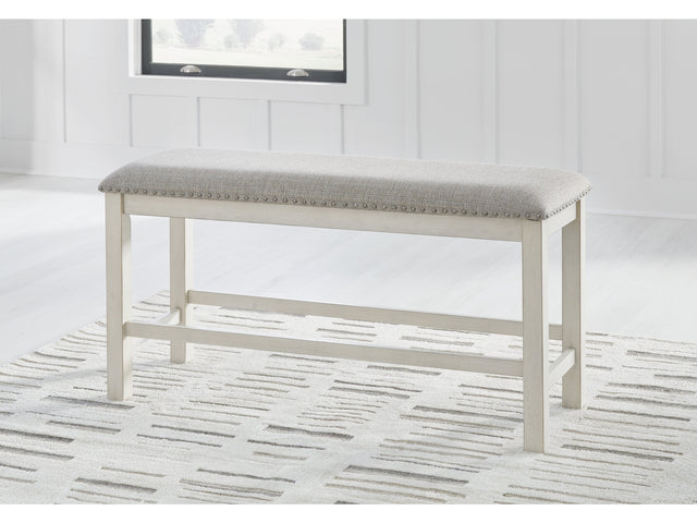 Robbinsdale Antique White Counter Height 49" Dining Bench - Ornate Home