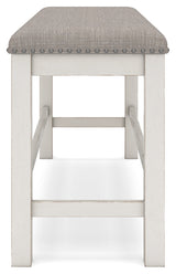Robbinsdale Antique White Counter Height Dining Table, 2 Barstools, Bench and Server (Online Special Price) - Ornate Home