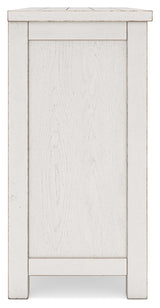 Robbinsdale Antique White Counter Height Dining Table, 2 Barstools, Bench and Server - Ornate Home