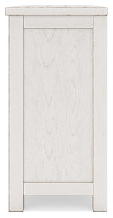 Robbinsdale Antique White Counter Height Dining Table, 2 Barstools, Bench and Server - Ornate Home