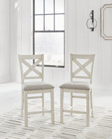 Robbinsdale Antique White Counter Height Dining Table, 4 Barstools and Bench (Online Special Price) - Ornate Home