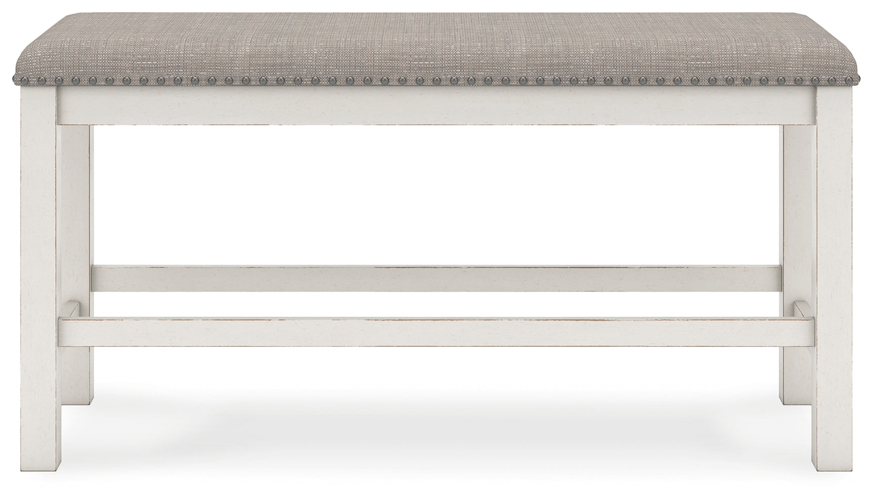 Robbinsdale Antique White Counter Height Dining Table, 4 Barstools and Bench - Ornate Home