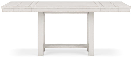 Robbinsdale Antique White Counter Height Dining Table, 4 Barstools and Bench - Ornate Home