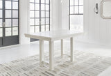 Robbinsdale Antique White Counter Height Dining Table, 4 Barstools and Bench - Ornate Home