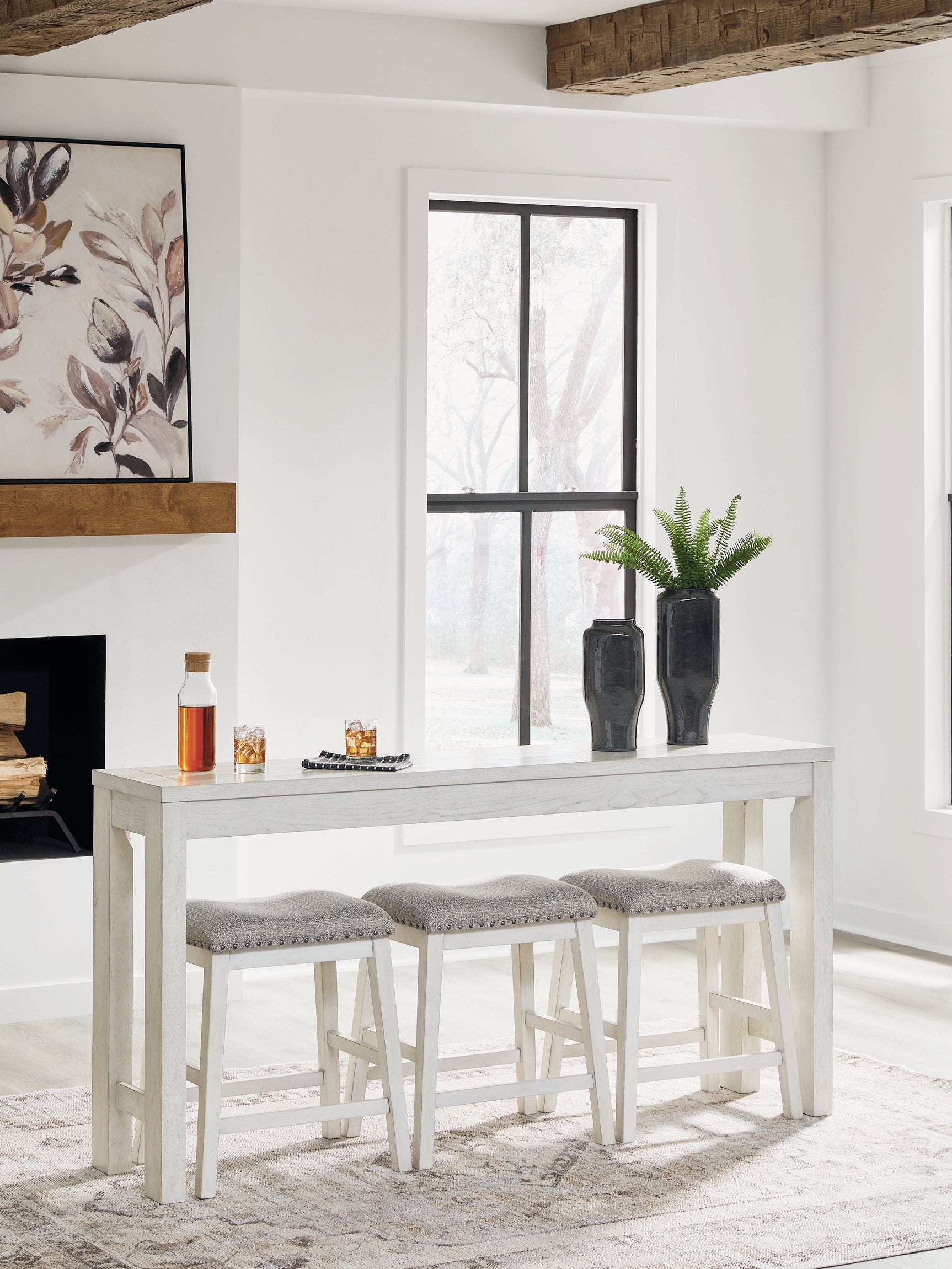 Robbinsdale Antique White Counter Height Dining Table and 3 Barstools Set (Online Special Price) - Ornate Home