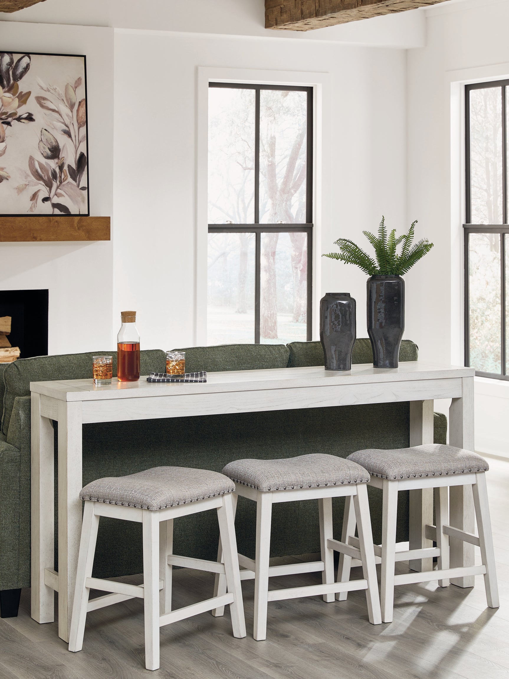Robbinsdale Antique White Counter Height Dining Table and 3 Barstools Set (Online Special Price) - Ornate Home