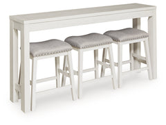 Robbinsdale Antique White Counter Height Dining Table and 3 Barstools Set - Ornate Home