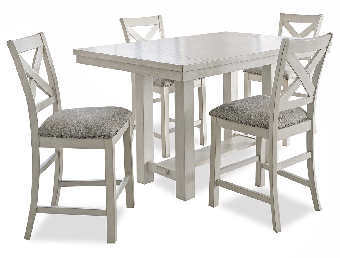 Robbinsdale Antique White Counter Height Dining Table and 4 Barstools (Online Special Price) - Ornate Home