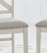 Robbinsdale Antique White Counter Height Dining Table and 4 Barstools - Ornate Home