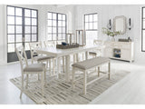 Robbinsdale Antique White Counter Height Dining Table and 6 Barstools and Bench (Online Special Price) - Ornate Home