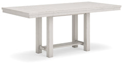 Robbinsdale Antique White Counter Height Dining Table and 4 Barstools and Bench - Ornate Home