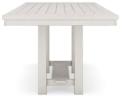 Robbinsdale Antique White Counter Height Extension Dining Table, 6 Barstools and Bench - Ornate Home