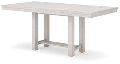 Robbinsdale Antique White Counter Height Extension Dining Table, 6 Barstools and Bench - Ornate Home