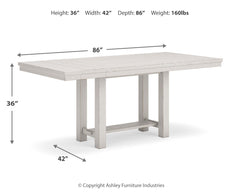 Robbinsdale Antique White Counter Height Extension Dining Table, 6 Barstools and Bench - Ornate Home