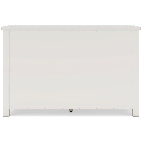 Robbinsdale Antique White Dining Table w/4 Chairs & Bench and Server - Ornate Home