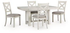 Robbinsdale Antique White Dining Table w/4 Chairs - Ornate Home