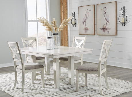 Robbinsdale Antique White Dining Table w/4 Chairs and Server - Ornate Home