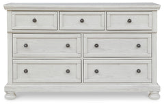 Robbinsdale Antique White Dresser w/ 7 Drawers - Ornate Home