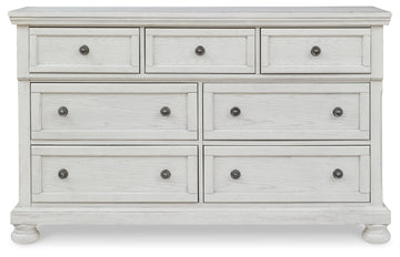 Robbinsdale Antique White Dresser w/ 7 Drawers - Ornate Home