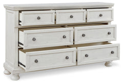 Robbinsdale Antique White Dresser w/ 7 Drawers - Ornate Home
