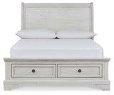 Robbinsdale Antique White Full Sleigh Storage Bed, Chest and Nightstand (Online Special Price) - Ornate Home