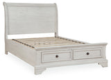 Robbinsdale Antique White Full Sleigh Storage Bed, Chest and Nightstand (Online Special Price) - Ornate Home