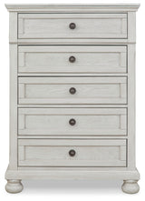 Robbinsdale Antique White Full Sleigh Storage Bed, Chest and Nightstand - Ornate Home
