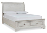 Robbinsdale Antique White Full Sleigh Storage Bed (Online Special Price) - Ornate Home