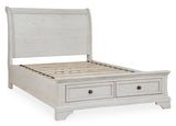 Robbinsdale Antique White Full Sleigh Storage Bed (Online Special Price) - Ornate Home