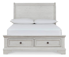 Robbinsdale Antique White Full Sleigh Storage Youth Bed - Ornate Home