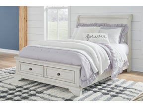 Robbinsdale Antique White Full Sleigh Storage Youth Bed - Ornate Home
